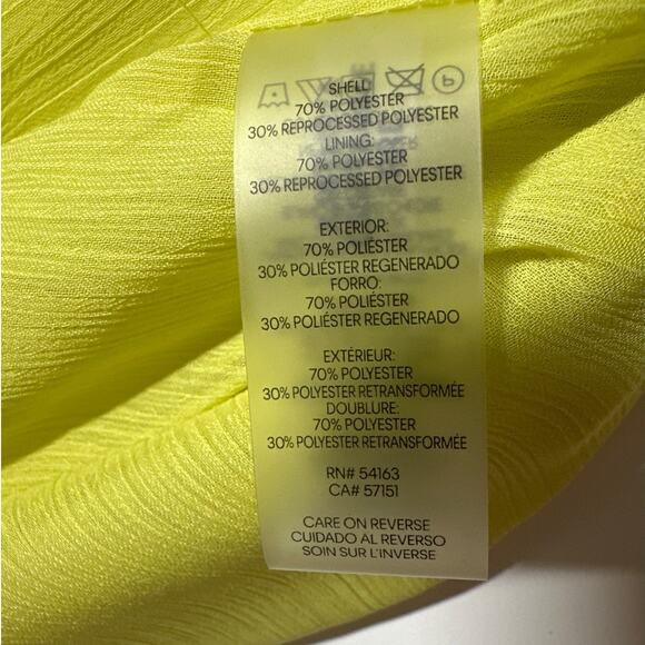 Calvin Klein Cap Sleeve Bright Yellow Cut Out Tie Blouse Top 2X Business Casual - Picture 12 of 16